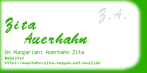 zita auerhahn business card